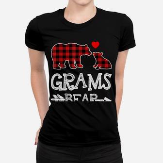 Grams Bear Shirt, Red Buffalo Plaid Grandma Bear Pajama Women T-shirt | Crazezy