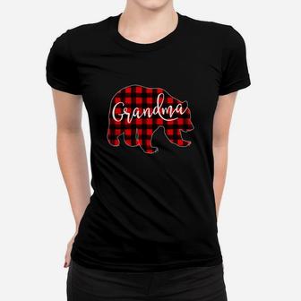 Grandma Bear Red Plaid Sweatshirt Matching Christmas Family Women T-shirt | Crazezy CA