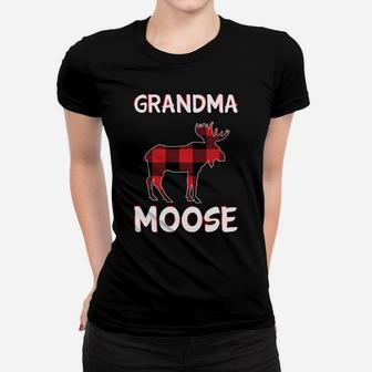 Grandma Moose Shirt Women Christmas Pajamas For Family Plaid Sweatshirt Women T-shirt | Crazezy UK