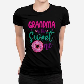 Grandma Of Sweet One 1St B-Day Party Matching Family Donut Women T-shirt | Crazezy UK