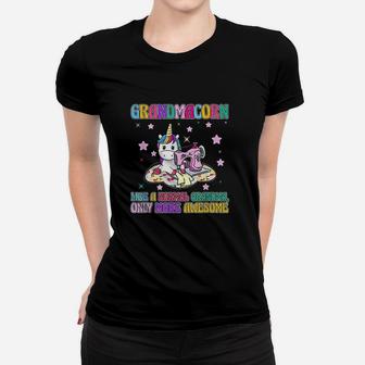 Grandmacorn Like A Normal Grandma Sewing Unicorn Women T-shirt | Crazezy DE