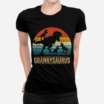 Granny Dinosaur T Rex Grannysaurus 3 Kids Funny Mother's Day Women T-shirt | Crazezy