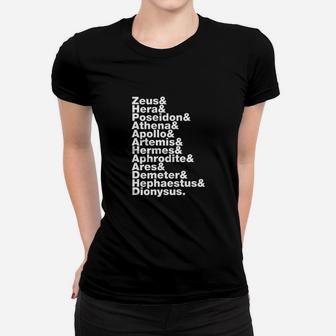 Greek Gods Helvetica List Mythology Gift Women T-shirt | Crazezy