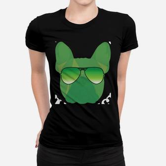 Green French Bulldog Dog Kiss Me I'm Irish St Patrick Shirt Women T-shirt | Crazezy AU