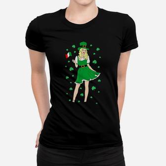 Green Saint Patricks Day St Pattys Irish Shamrock Leprechaun Women T-shirt - Monsterry