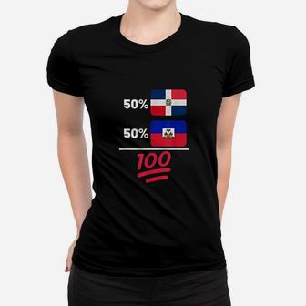 Haitian Plus Dominican Mix Flag Heritage Women T-shirt - Thegiftio