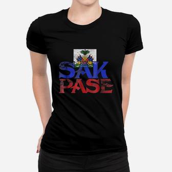 Haitian Sak Pase Pride Flag I Love Haiti Roots Women T-shirt | Crazezy