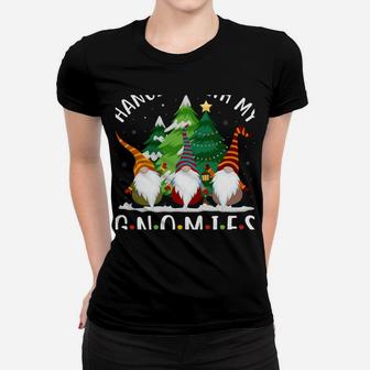 Hanging With My Gnomies Funny Gnome Friend Christmas Tree Women T-shirt | Crazezy UK
