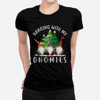 Hanging With My Gnomies Funny Gnome Friend Christmas Tree Women T-shirt | Crazezy CA