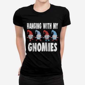 Hanging With My Gnomies Gnome Friend Christmas Lovers Raglan Baseball Tee Women T-shirt | Crazezy AU
