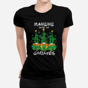Hanging With My Gnomies Green Plaid St Patrick Day Women T-shirt | Crazezy CA