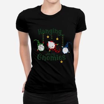 Hanging With My Gnomies Nordic Santa Gnome Christmas Pajama Women T-shirt | Crazezy