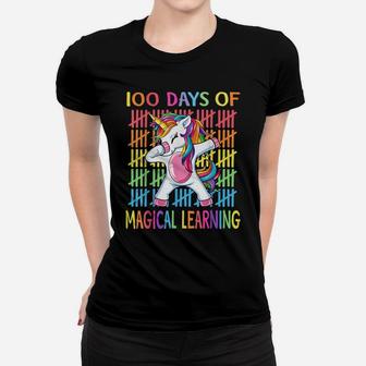 Happy 100 Days Of School Magical Learning Shirt Unicorn Gift Women T-shirt | Crazezy