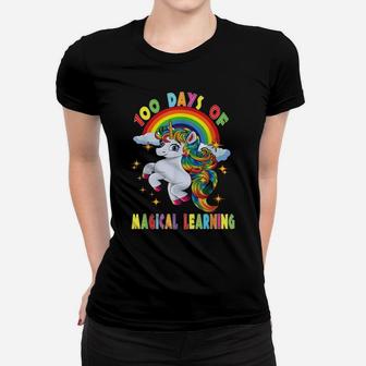 Happy 100 Days Of School Magical Learning Unicorn Teacher Women T-shirt | Crazezy CA