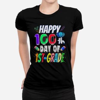Happy 100Th Day Of First Grade Gift 100 Days Of 1St Grade Women T-shirt | Crazezy