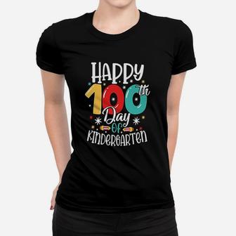 Happy 100th Day Of Kindergarten Colorful Gift For Kids Women T-shirt - Seseable