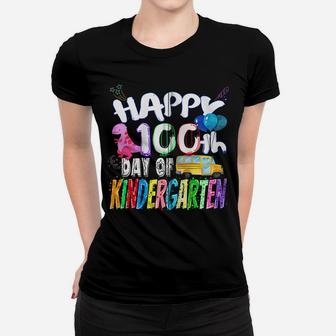 Happy 100Th Day Of School 100 Days Of Kindergarten Teacher Zip Hoodie Women T-shirt | Crazezy