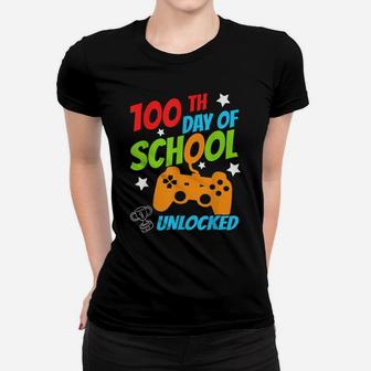 Happy 100Th Day Of School For Kids Gamer Gift Women T-shirt | Crazezy