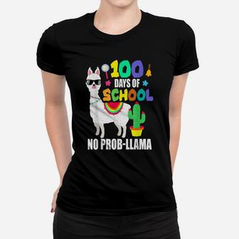 Happy 100Th Day Of School Llama Funny Teacher Student Kids Women T-shirt | Crazezy