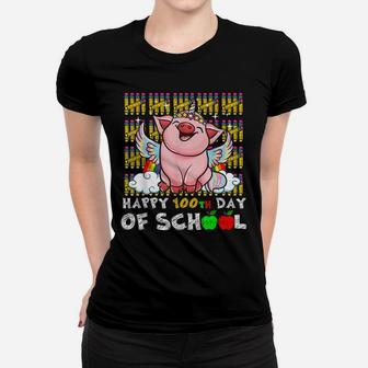 Happy 100Th Day Of School Pig Funny Teacher Student Kids Women T-shirt | Crazezy AU
