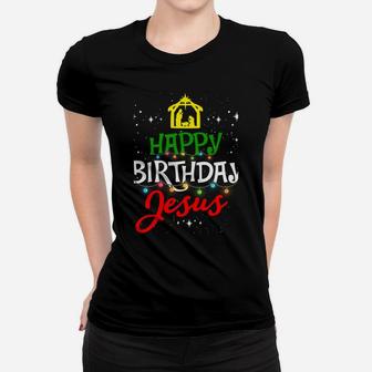 Happy Birthday Jesus Christmas Pajama Holiday Xmas Women T-shirt | Crazezy UK