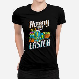 Happy Easter Rabbit Bunny Egg Hunting Train Basket Gift Women T-shirt | Crazezy