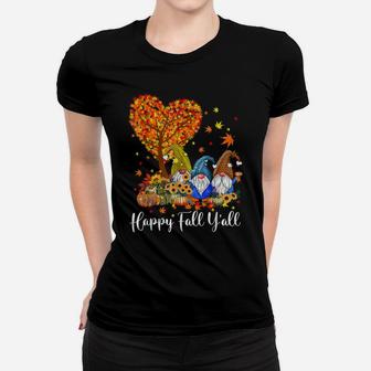 Happy Fall Y'all Gnome Leopard Pumpkin Funny Autumn Gnomes Women T-shirt | Crazezy UK