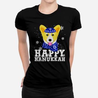 Happy Hanukkah Corgi Dog Holiday Ugly Women T-shirt - Monsterry