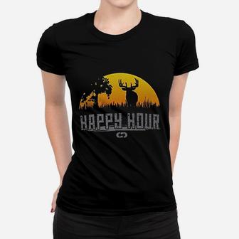 Happy Hour Buck Deer Hunting Women T-shirt | Crazezy UK