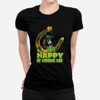 Happy Patrick Day English Setter Shamrock Lucky Dog Women T-shirt - Monsterry CA