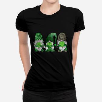 Happy St Patricks Day Three Gnomes Shamrock Gift Women T-shirt | Crazezy CA