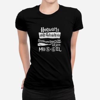 Harry Potter Muggel Frauen Tshirt, Lustiges Zauberer Motiv in Schwarz - Seseable