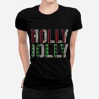 Have A Holly Xmas Jolly Christmas Red Buffalo Plaid Sweatshirt Women T-shirt | Crazezy UK