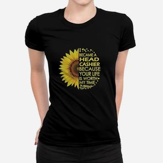 Head Cashier Sunflower Women T-shirt | Crazezy