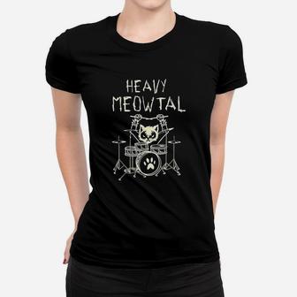 Heavy Meowtal Cat Metal Music Gift Idea Funny Pet Owner Women T-shirt | Crazezy