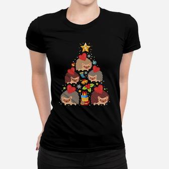 Hedgehog Christmas Tree Lights Funny Hedgehog Xmas Gift Sweatshirt Women T-shirt | Crazezy AU