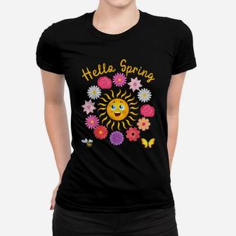 Hello Spring Sunny Sun Flower Women Easter Mother's Day Love Women T-shirt | Crazezy