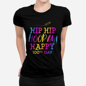 Hip Hip Hooray Happy 100Th Day - 100 Days Of School Pride Women T-shirt | Crazezy
