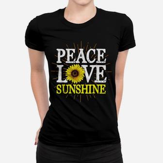Hippie Florist Peace Love Sunshine Flower Blossom Sunflower Women T-shirt | Crazezy