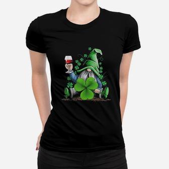 Hippie Gnome Drinking Wine Women T-shirt | Crazezy