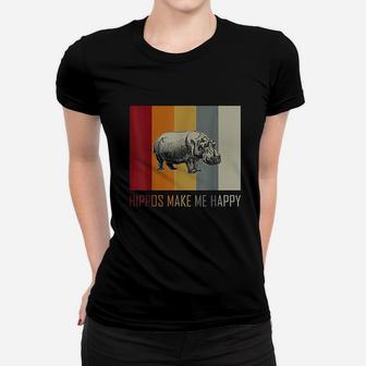 Hippo In Retro And Vintage Women T-shirt | Crazezy AU