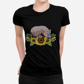 Hippo Sunflower Hippo Lover Women T-shirt | Crazezy AU