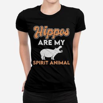 Hippos Are My Spirit Animal Hippopotamus Lover Retro Women T-shirt | Crazezy