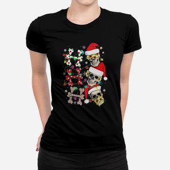 Ho Ho Ho Skull With Santa Hat For Skull Lover Women T-shirt - Monsterry
