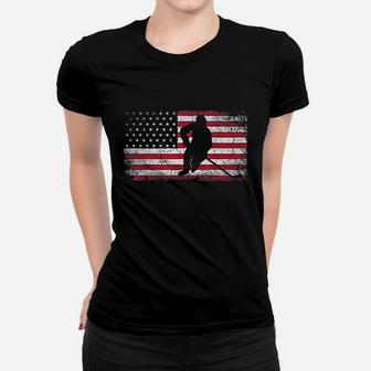 Hockey American Flag Women T-shirt | Crazezy