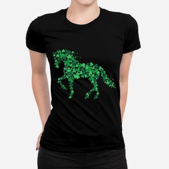 Horse Shamrock Horseback Riding Equestrian Shirt Patrick Day Women T-shirt | Crazezy DE