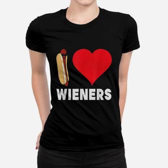 Hot Dog I Love Wieners Heart Women T-shirt | Crazezy DE