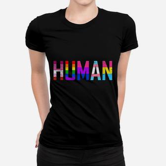 Human Flag Lgbt Gay Pride Month Pullover Women T-shirt | Crazezy