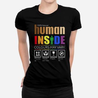 Human Inside Colours May Vary Lgbt Women T-shirt - Monsterry