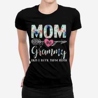 I Have Two Titles Mom And Grammy Floral Decor Flower Nana Sweatshirt Women T-shirt | Crazezy AU